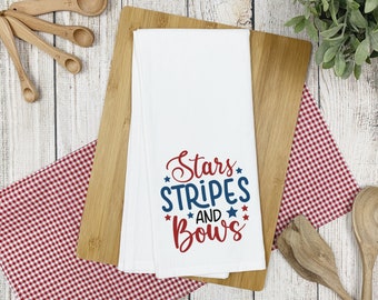 July 4th Tea Towel, Patriotic Decor, Independence Day, Red White And Blue, Fourth Of July, Dish Towel, Housewarming, Decorative Towel