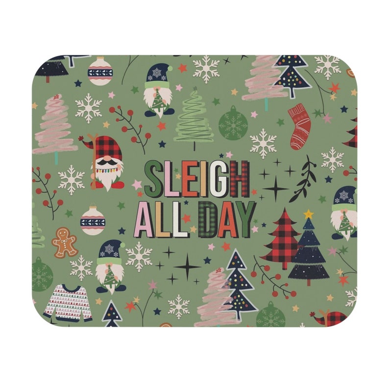 Christmas Mouse Pad Stocking Stuffer Sleigh All Day Etsy