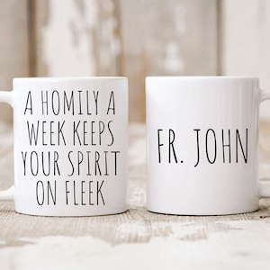 Personalized Gifts, On Fleek Homily Mug, Funny Religious Mugs, Priest Birthday Christmas, Newly Ordained, Deacon Gifts, Homily Gifts
