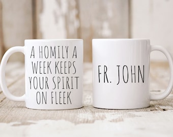 Personalized Gifts, On Fleek Homily Mug, Funny Religious Mugs, Priest Birthday Christmas, Newly Ordained, Deacon Gifts, Homily Gifts