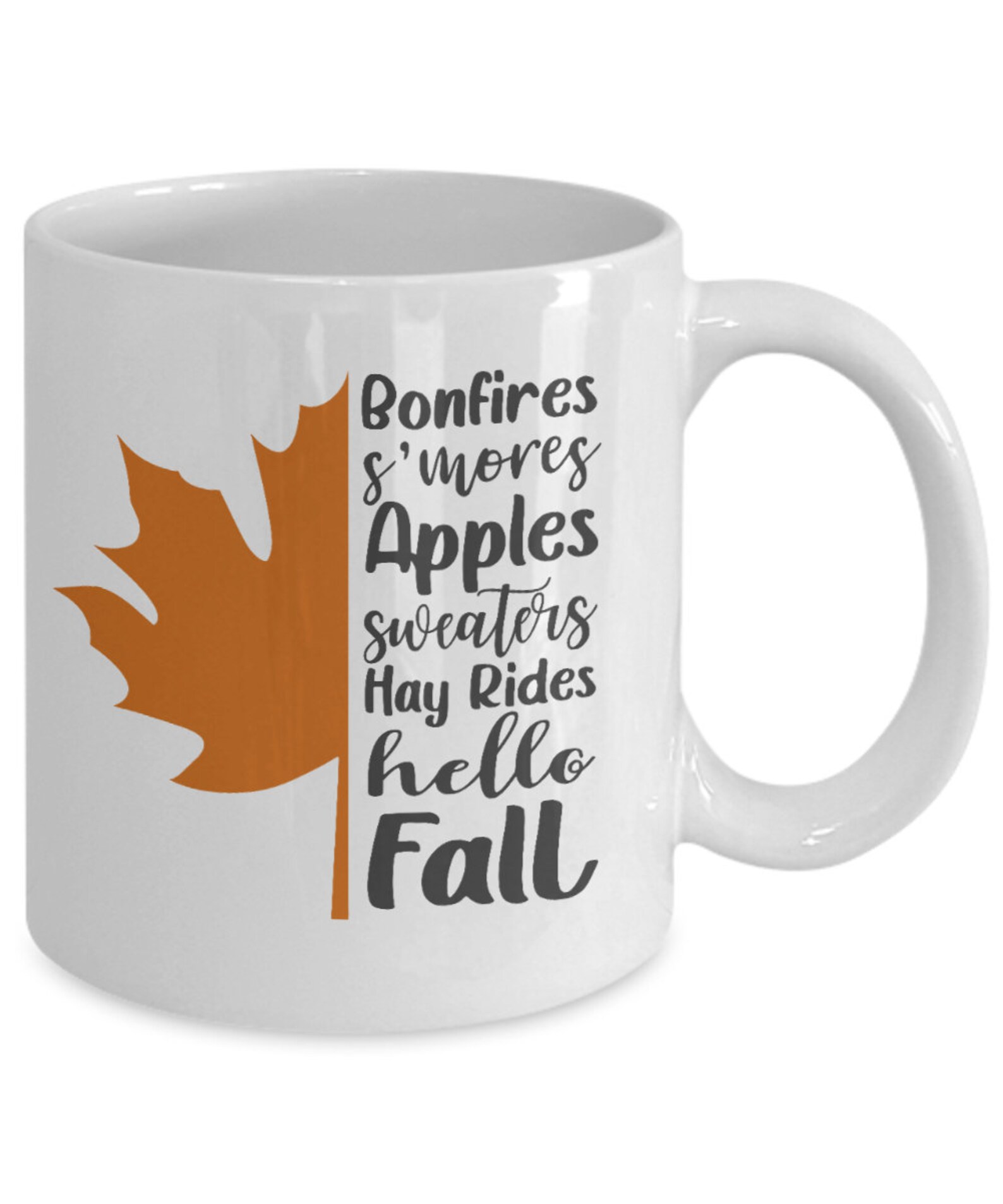 Fall Coffee Mug Hello Fall Maple Leaf//Autumn Coffee Etsy