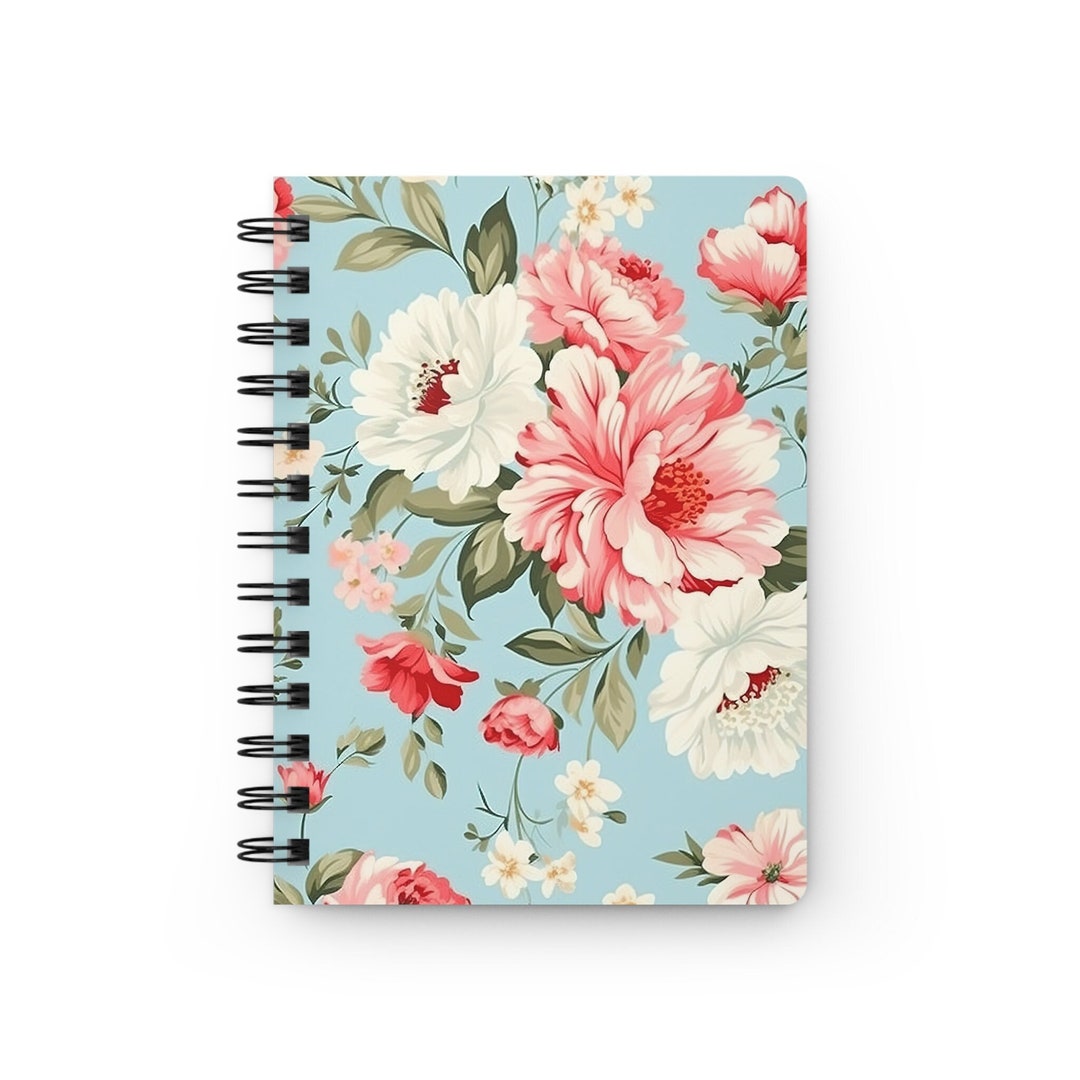Floral Spiral Journal, Diary, Gratitude Journal, Lined Journal for ...