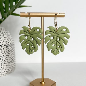 Monstera Earrings, Jungle Leaf Earrings, Plant Lover Gift, Leaf Earrings, Tropical Earrings, Plant Earrings, Houseplant Earrings