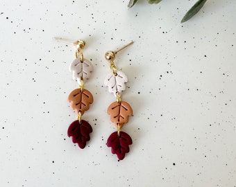 Fall Leaf Earrings, Leaf Earrings, Neutral Fall Leaf Earrings, Dangly Autumn Leaf Earrings, Dangly Fall Earrings, Dangly Leaf Earrings