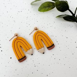 Teacher Earrings, Pencil Arch Earrings, Back to School Earrings, School Pencil Earrings, Teacher Pencil Earrings, Teacher Appreciation Gift