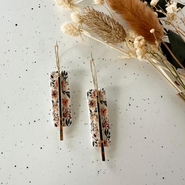 Floral Gold Hoop Earrings: Moody Jewelry