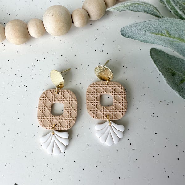 Rattan Earrings - Etsy