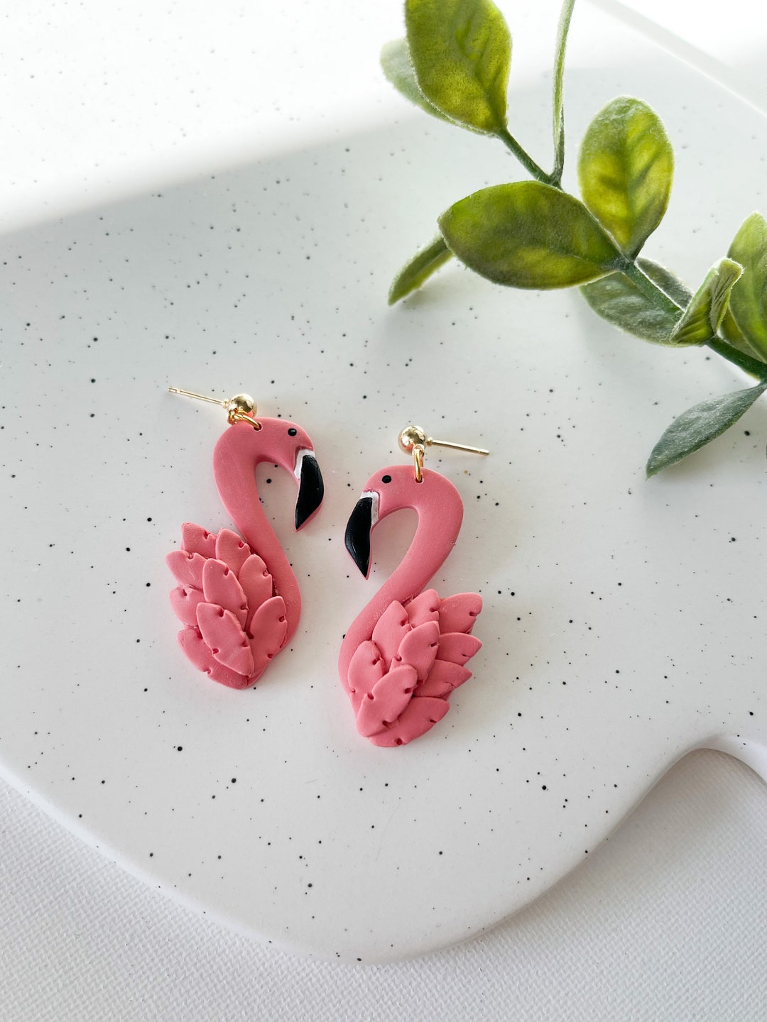 Flamingo Earrings, Tropical Bird Earrings, Summer Earrings, Vacation ...