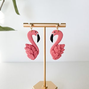 Flamingo Earrings, Tropical Bird Earrings, Summer Earrings, Vacation ...