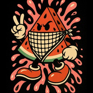 Palestinian Watermelon Poster – Arabcore Digital Download | Keffiyeh Art | 8.5x11&quot; PNG
