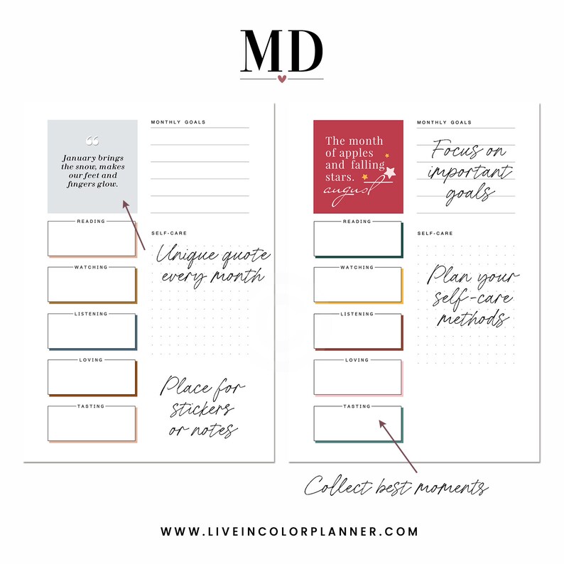 Monthly dashboard pages Planner Printable A5 Binder Inserts Currently image 2