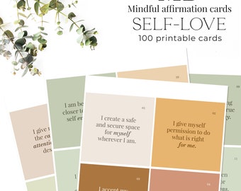 Mindful affirmation cards, Project Life Cards, Printable Journaling Cards