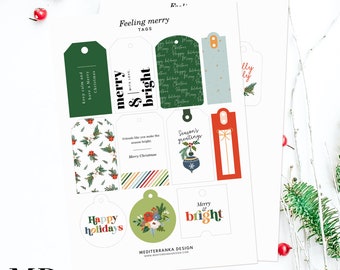 Christmas holidays gift tags Hangtags Labels