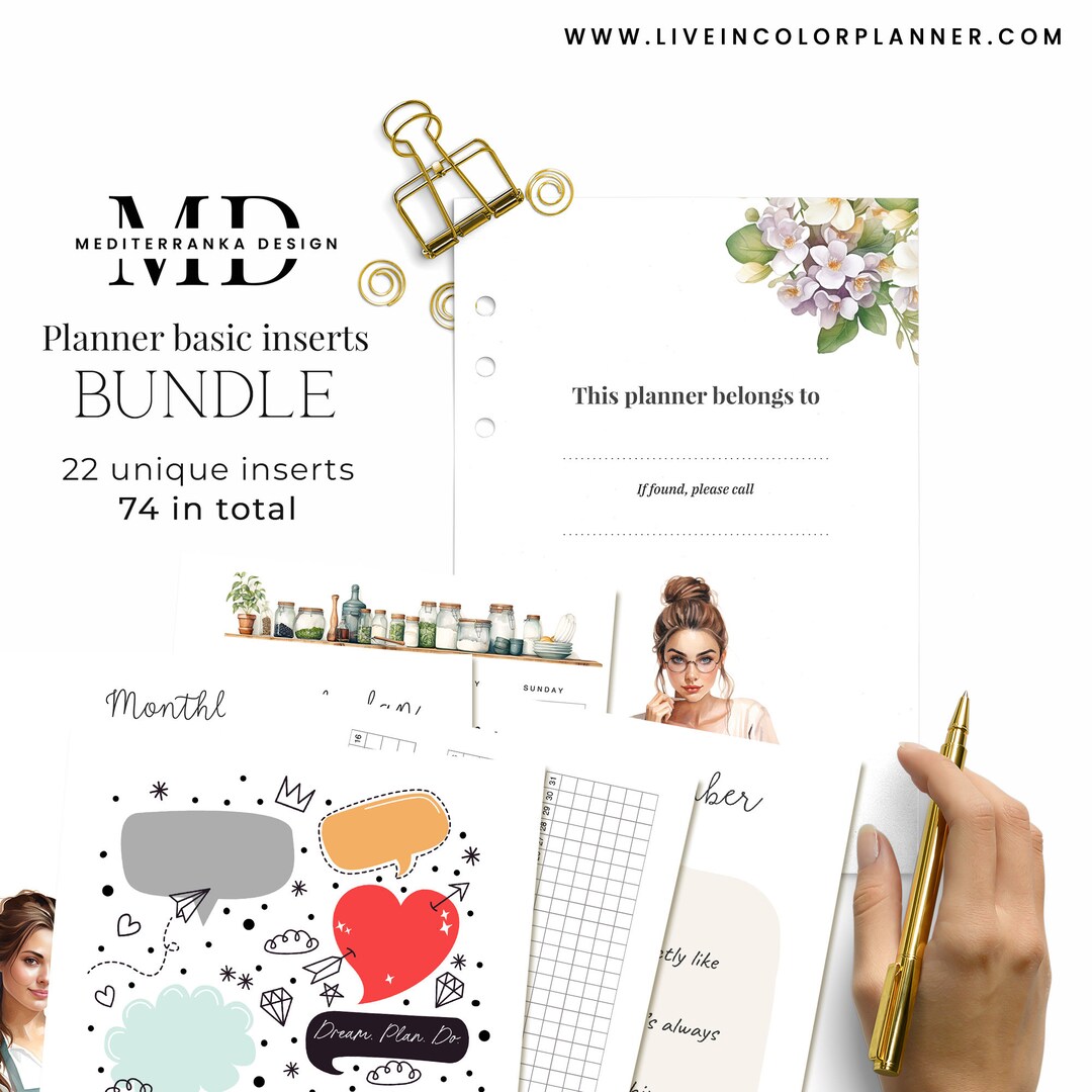 Bundle Pack Binder Planner Inserts A5 Instant Download PDF Etsy