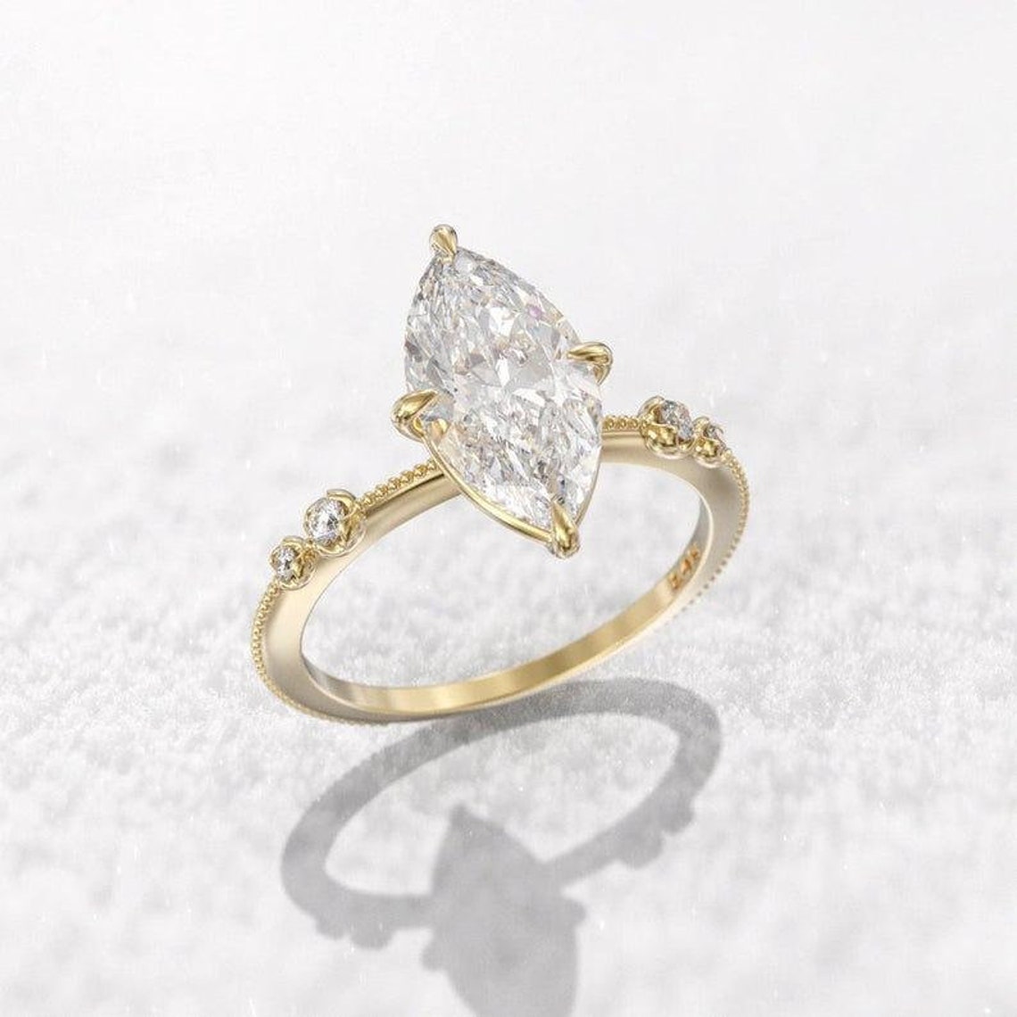 Perfect Proposal Ring / 3.00 CT Dutch Marquise Cut Moissanite Etsy