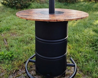 Heated bar table, fire barrel, fire basket, no thin oil drum