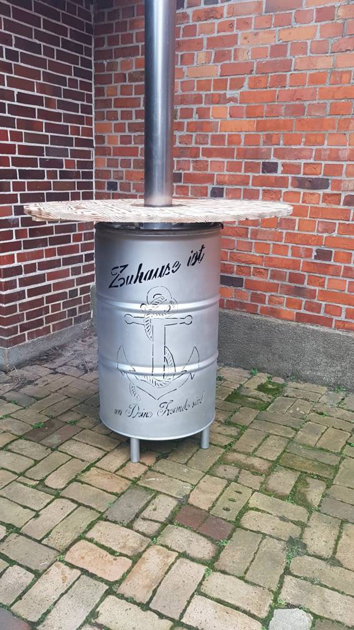 Stehtisch beheizt Feuertonne Feuerkorb kein dünnes Ölfass Etsy