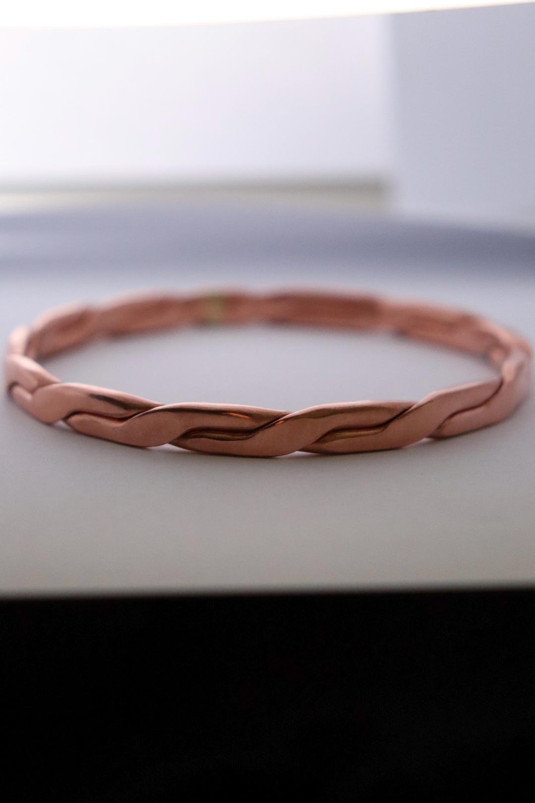 Tensor Ring: Copper Energy Bangle - Copper Bracelet - Flat Twist