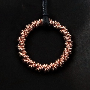 New Dimension Copper Tensor Energy Ring Pendant - Triple Twist - 188Mhz Empowerment Cubit
