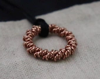 New Dimension Copper Tensor Energy Ring Pendant - Triple Twist - Royal Egyptian Cubit 144Mhz