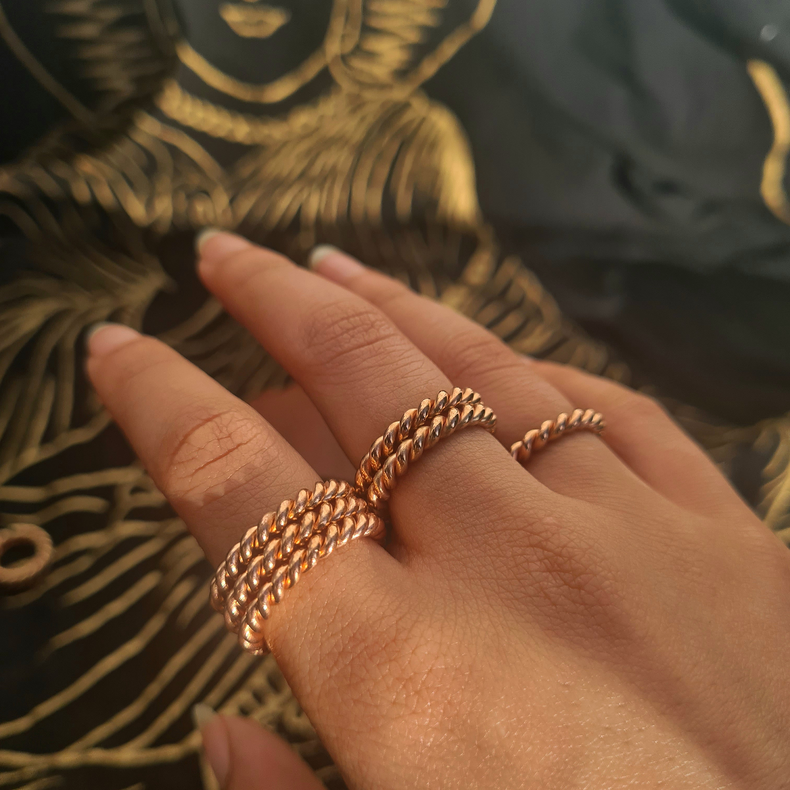 Copper Tensor Finger Rings - Open-ended Stackable - Healing Jewellery - Enhance Vitality & Energy Flow - Anti-Inflammatory - Pain Relief