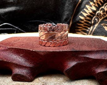Sacred Metaphysical Copper Tensor Ring - Hand Hammered - Healing Jewellery - Enhance Vitality & Energy Flow - Anti-Inflammatory -Pain Relief