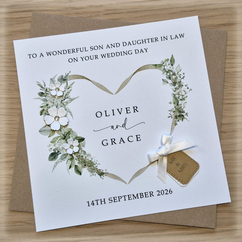 Son and Daughter in Law Wedding Card - Etsy UK