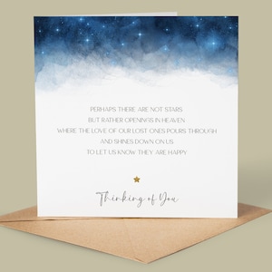 Sympathy Card, Bereavement, Condolences, Sorry for your Loss, Thinking of You, In Loving Memory, Perhaps There Are No Stars, Sending Love