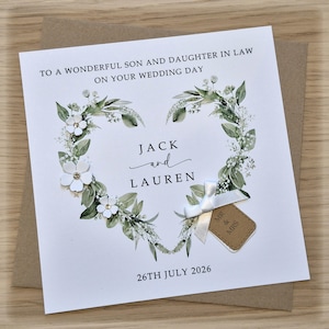 Handmade Wedding Card, Son and Daughter in Law Wedding Card, Personalised, Son and Son in Law, Son and Wife, Son and Husband