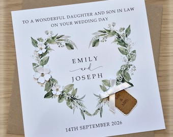 Handmade Wedding Card, Daughter and Son in Law Wedding, Personalised, Daughter and Daughter in Law, Daughter and Husband, Daughter and Wife