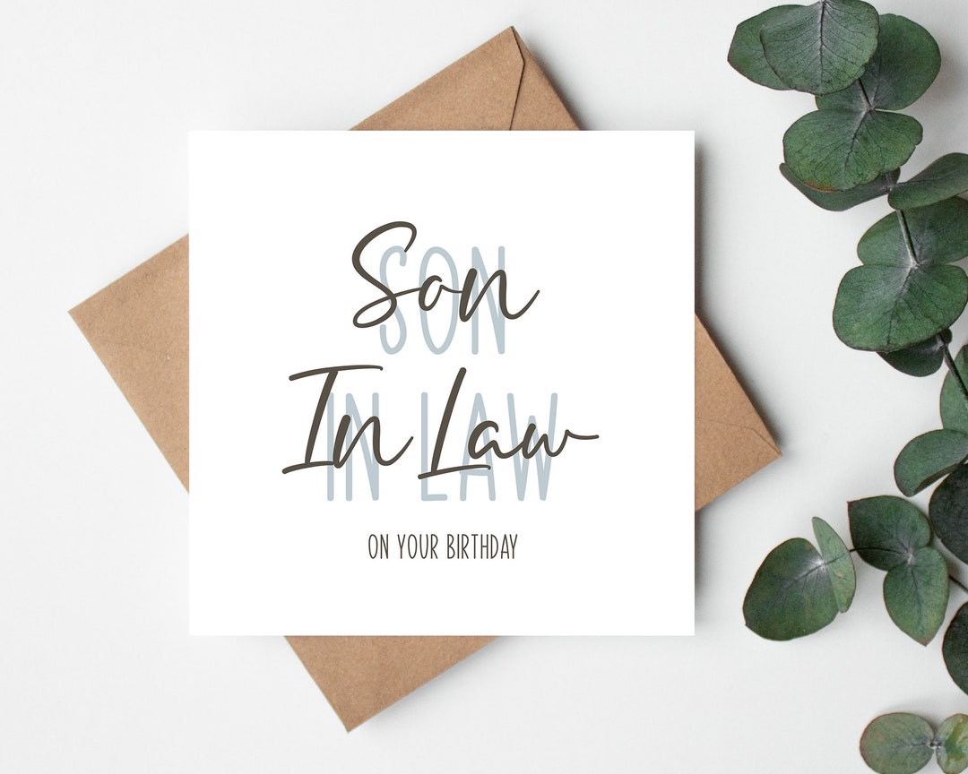 Son in Law Birthday Card Birthday Card Son in Law Adult Son - Etsy