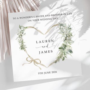 Sister and Brother in Law Wedding Card, Personalised, Sister and Husband Wedding Card, Sister Wedding Card,