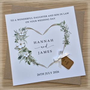 Handmade Daughter and Son in Law Wedding Card, Personalised, Daughter and Daughter in Law, Daughter and Husband, Daughter and Wife