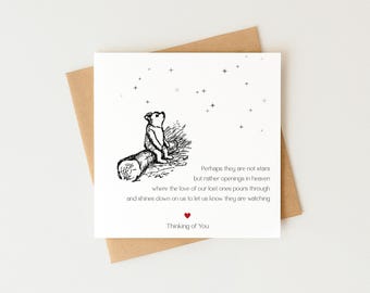 Perhaps They Are Not Stars Sympathy Card, Bereavement, Condolences, Sorry for your Loss, Thinking of You, In Loving Memory, Winnie the Pooh