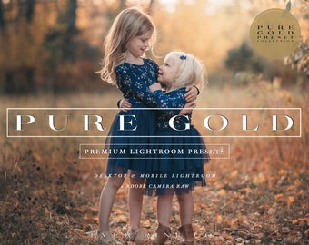 Conjunto de presets de outono dourado para fotografia de família e retratos (inclui arquivos DNG para Lightroom desktop e dispositivos móveis)