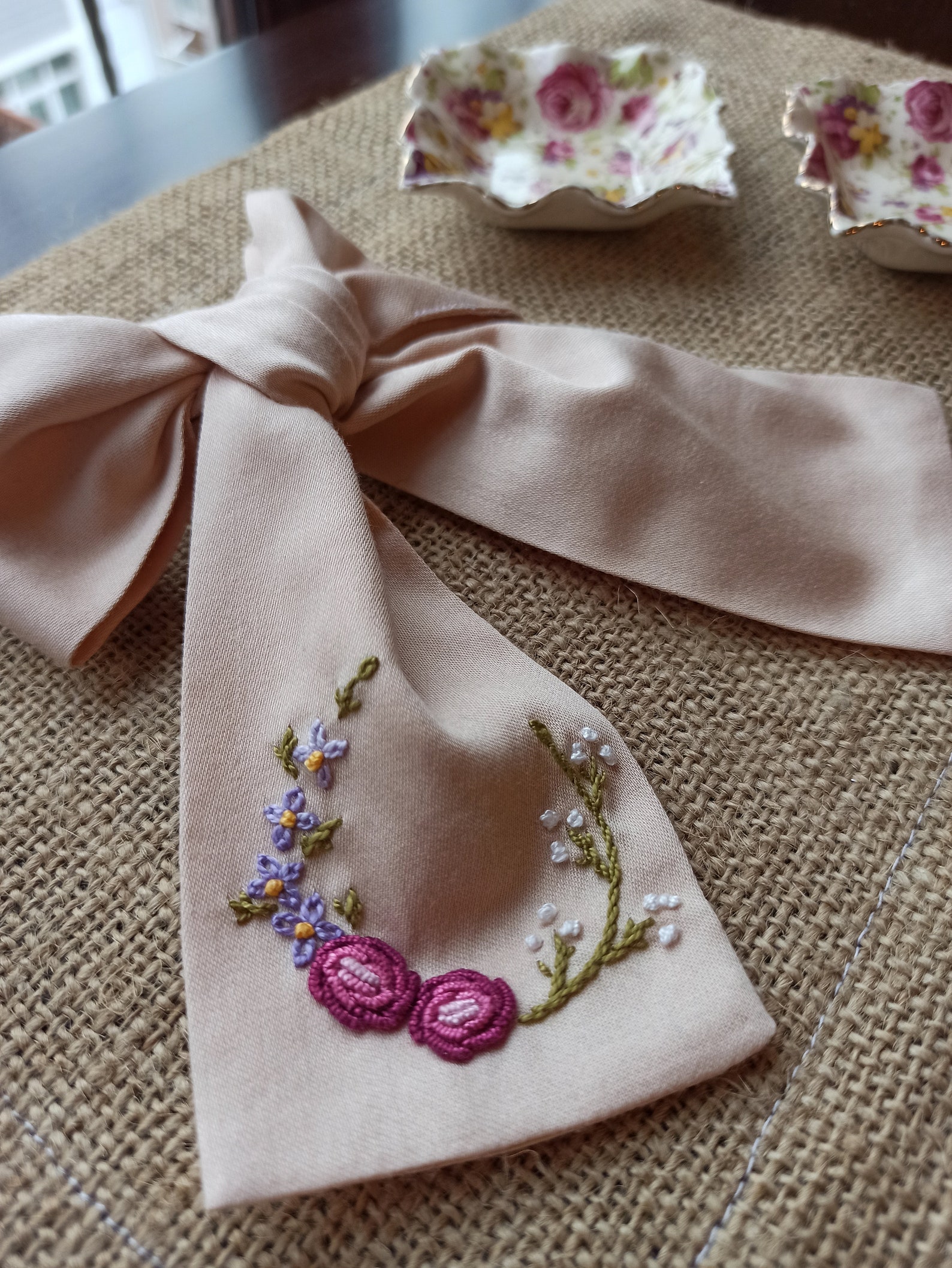 Handmade Hair Ribbons with Handcrafted Floral Rococo Etsy