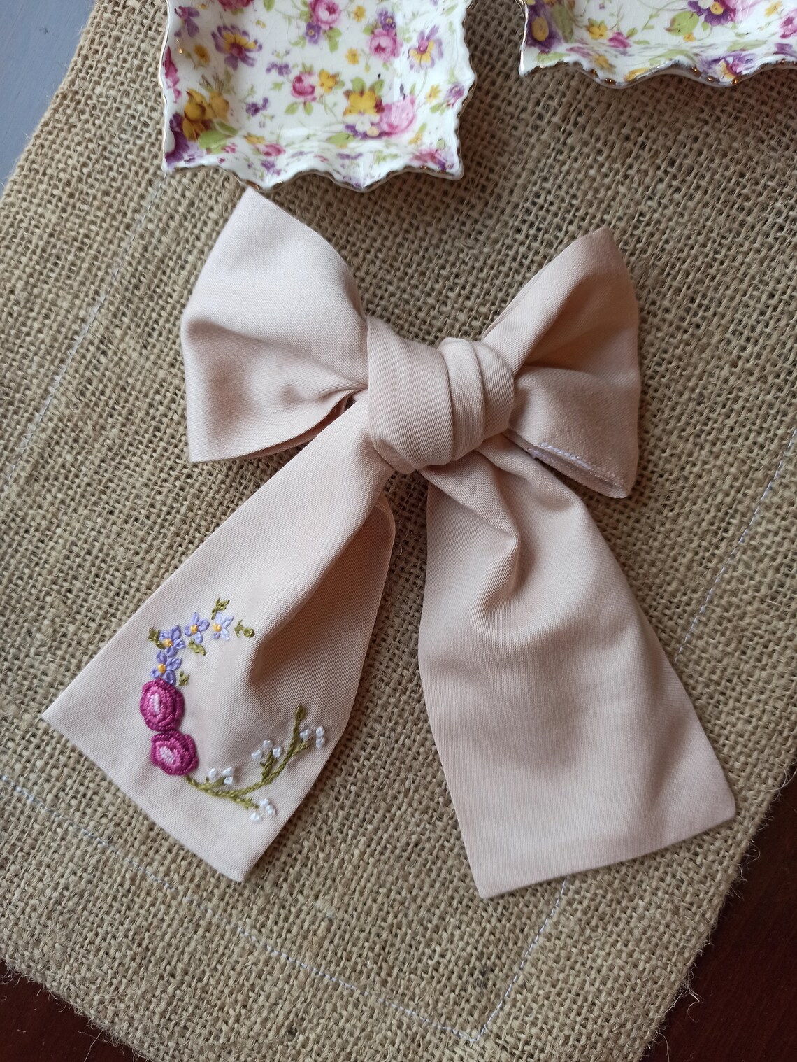 Handmade Hair Ribbons with Handcrafted Floral Rococo Etsy