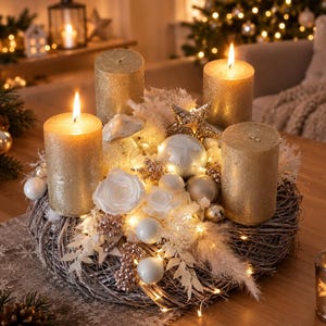 Adventskranz led lichterkette