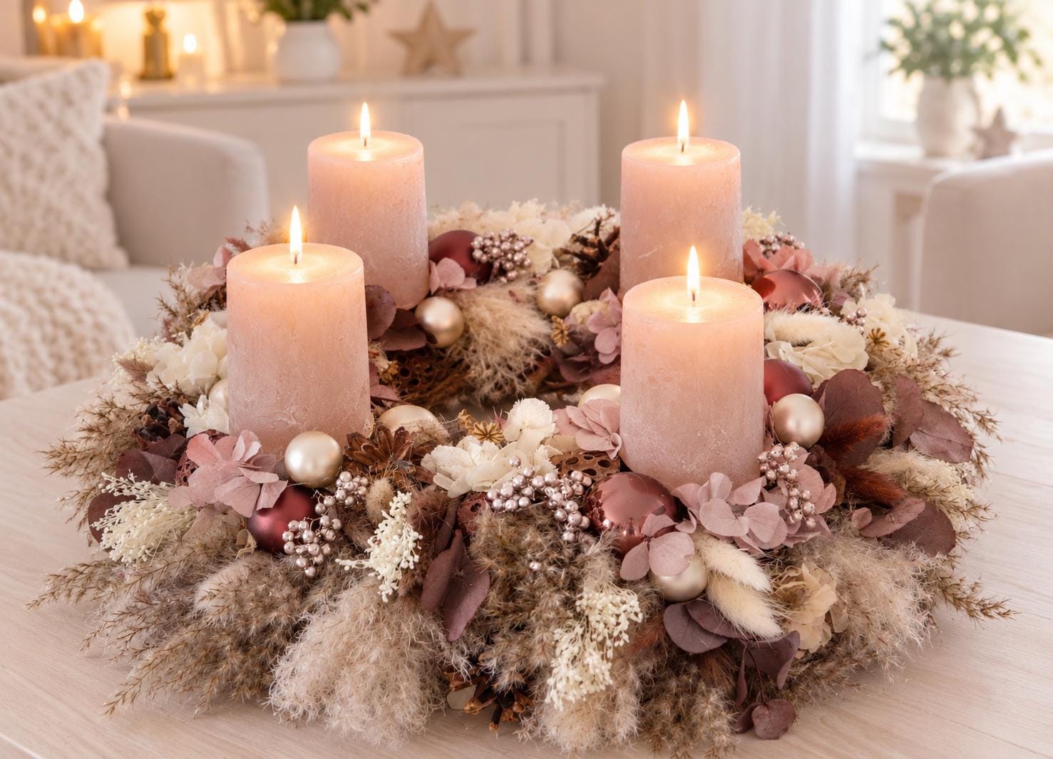 Adventskranz led kerzen