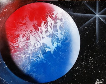Red, White and Blue planet