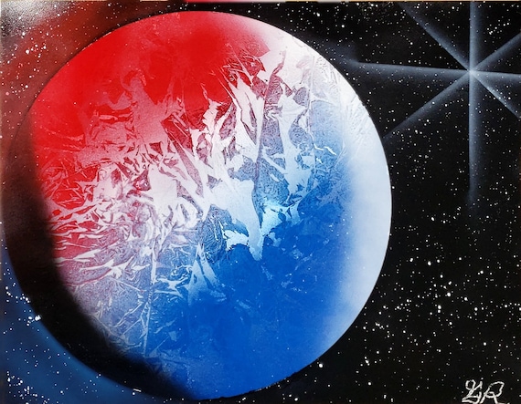 Red, White and Blue Planet - Etsy