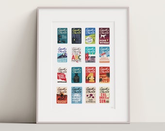 Agatha Christie Poirot Book Cover Art Print: Graphic Design