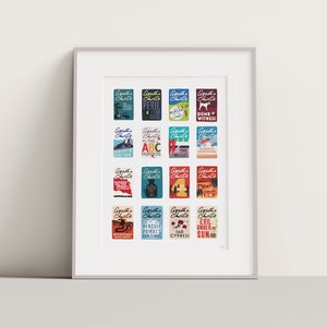 Agatha Christie Poirot Book Cover Art Print: Graphic Design