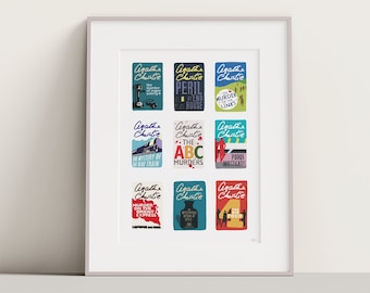 Agatha Christie Poirot Book Cover Art Print: Graphic Design