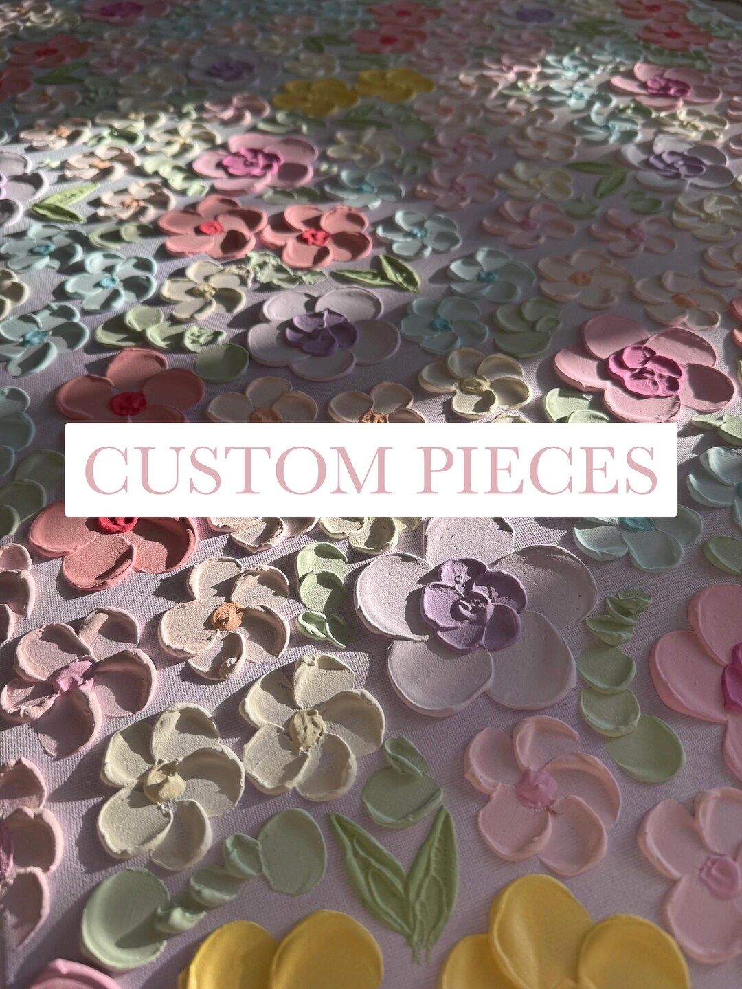 Curated visual reference: Picture Idea: Custom Textured Painting Floral Artwork Handmade Texture Art Unique