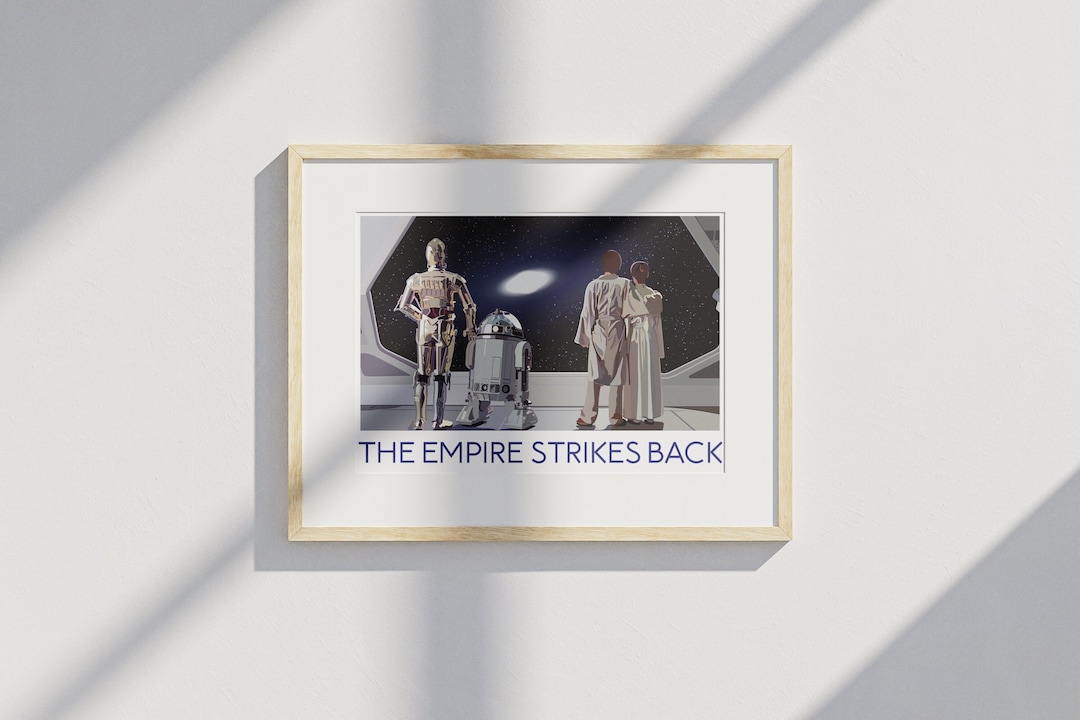 The Empire Strikes Back Print. Star Wars Movie Poster. R2-D2, C3P0. - Etsy