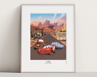 Póster de la película Cars: Rayo McQueen, Mater, Radiator Springs (Arte de viaje)