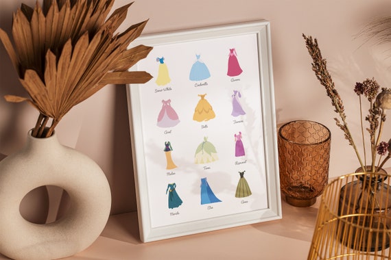 princess dress frame Princess Dress with Golden Sparkles Art Print Wish Upon Magic