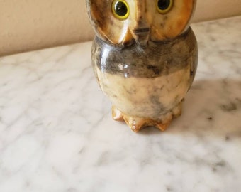Alabaster Owl Hand-carved Made in Italy Detailed figurine free shipping TripleJsOddities