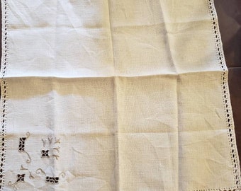 4 Antique Linen Napkins cutout design Embroidery made in Germany.free shipping TripleJsOddities